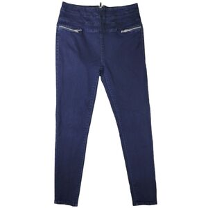 Soho Jeans Navy Blue High Waist Ankle Leggings Withe Zipper Pockets Size 4